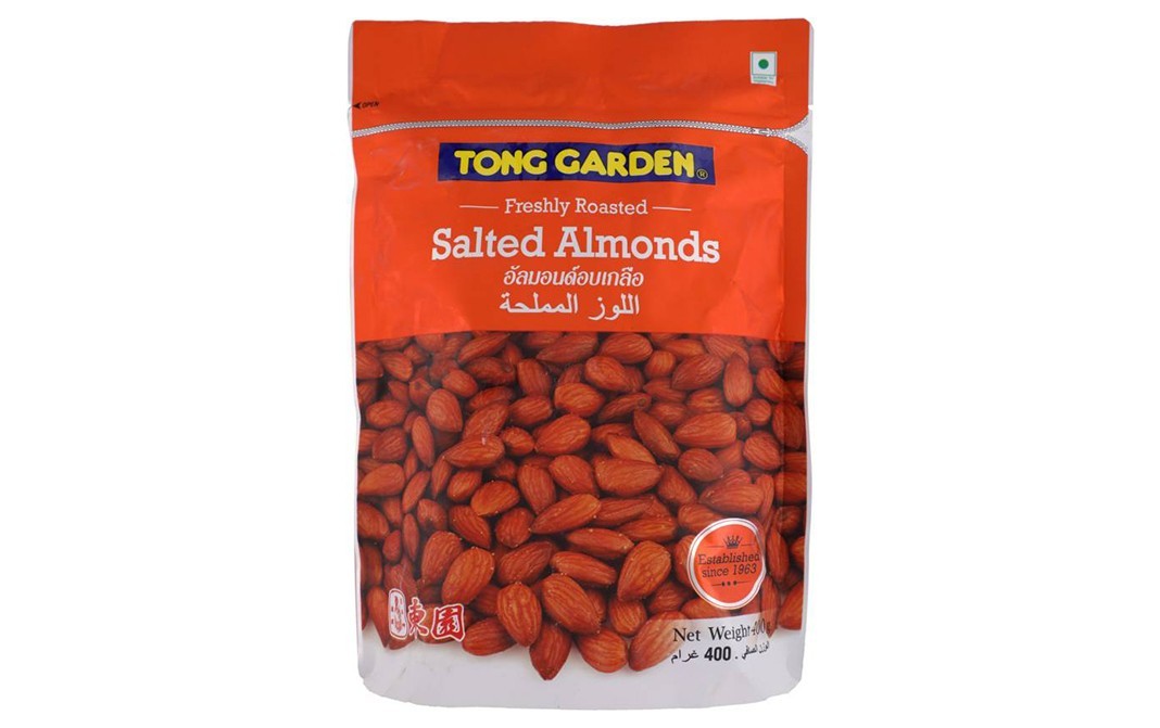 Tong Garden Freshly Roasted Salted Almonds   Pack  400 grams